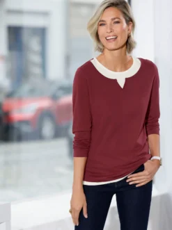2-in-1-Shirt mit kontrastfarbenen Einsätzen