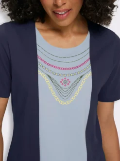 2-in-1-Shirt mit platziertem Ketten-Druck