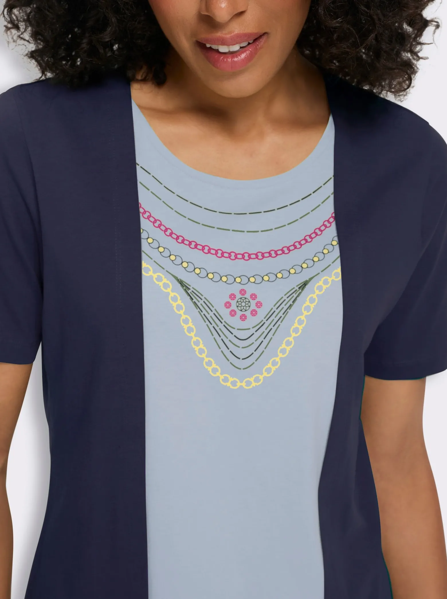 2-in-1-Shirt mit platziertem Ketten-Druck