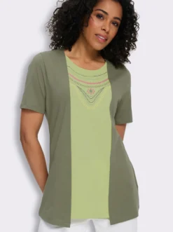 2-in-1-Shirt mit platziertem Ketten-Druck