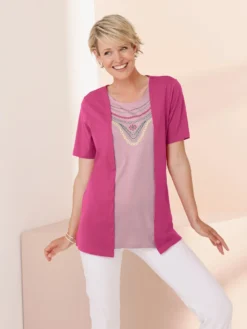 2-in-1-Shirt mit platziertem Ketten-Druck