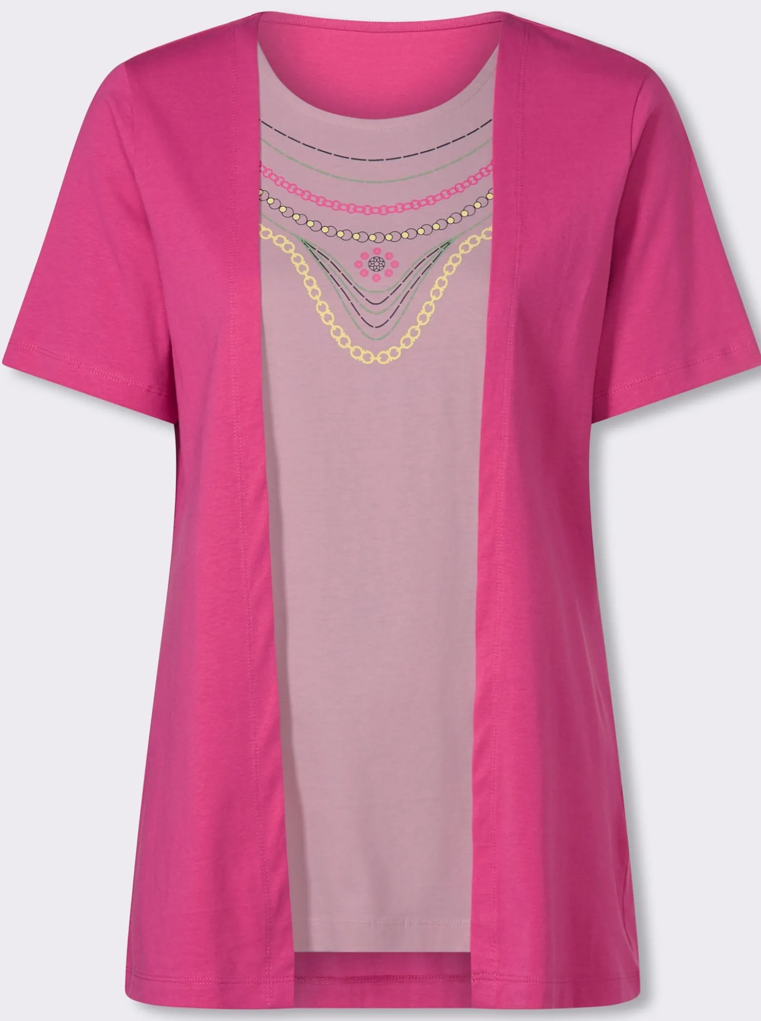 2-in-1-Shirt mit platziertem Ketten-Druck