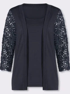2-in-1-Shirt mit Ärmeln aus Spitze