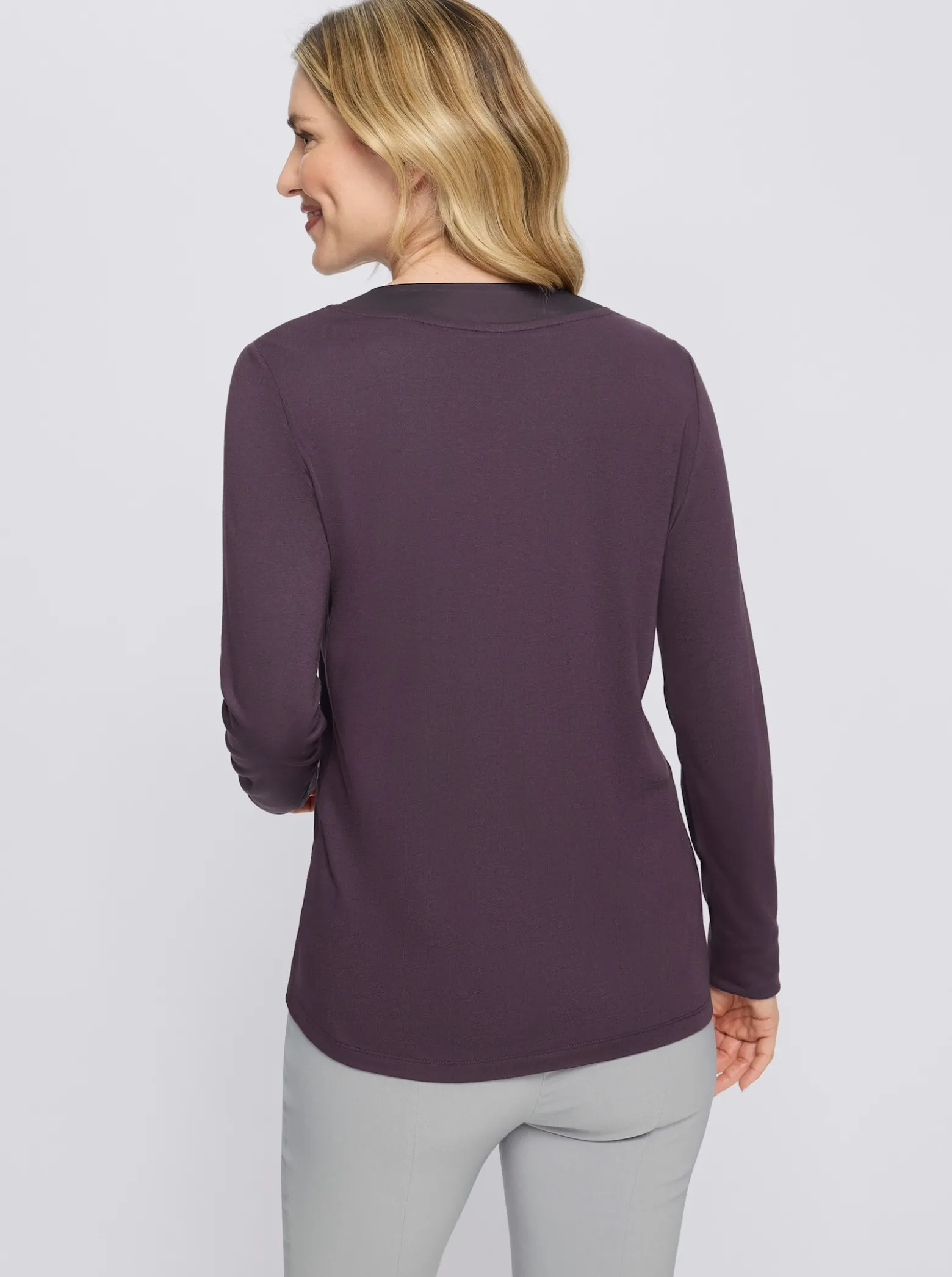 2-in-1-Shirt mit Satin-Besatz