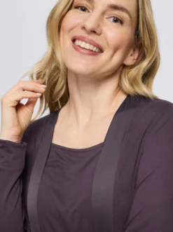 2-in-1-Shirt mit Satin-Besatz