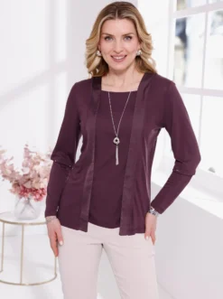 2-in-1-Shirt mit Satin-Besatz