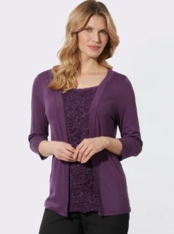 2-in-1-Shirt mit Spitzen-Einsatz