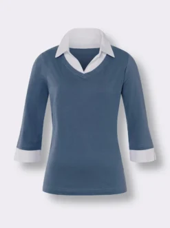 2-in-1-Shirt mit Web-Einsatz
