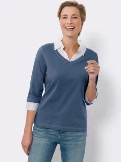 2-in-1-Shirt mit Web-Einsatz