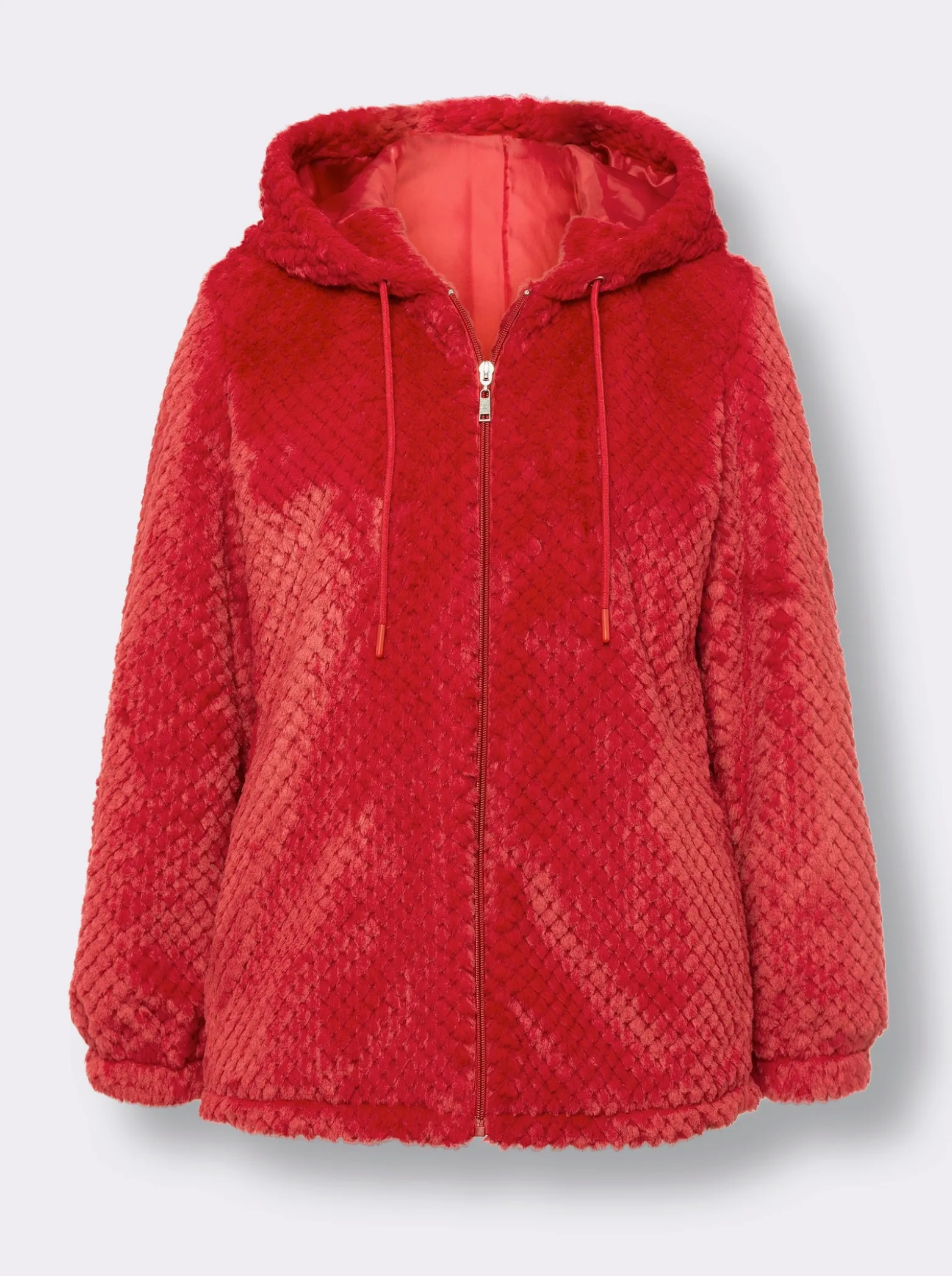 Jacke aus Plüsch mit Rauten-Muster