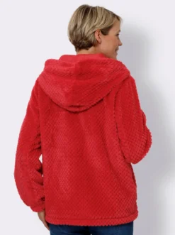 Jacke aus Plüsch mit Rauten-Muster