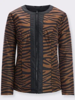 Jacke im Animal-Print, wärmend