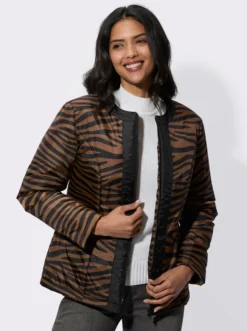 Jacke im Animal-Print, wärmend