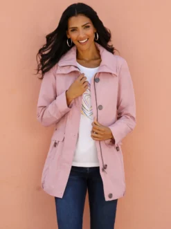 Jacke in Crinkle-Optik