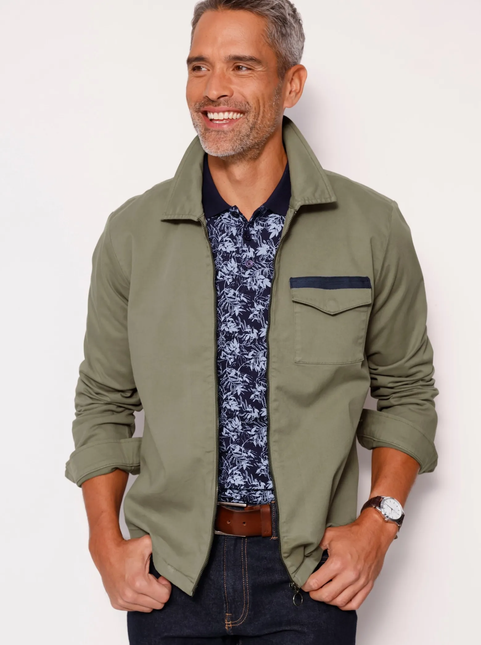Jacke in Twill-Qualität