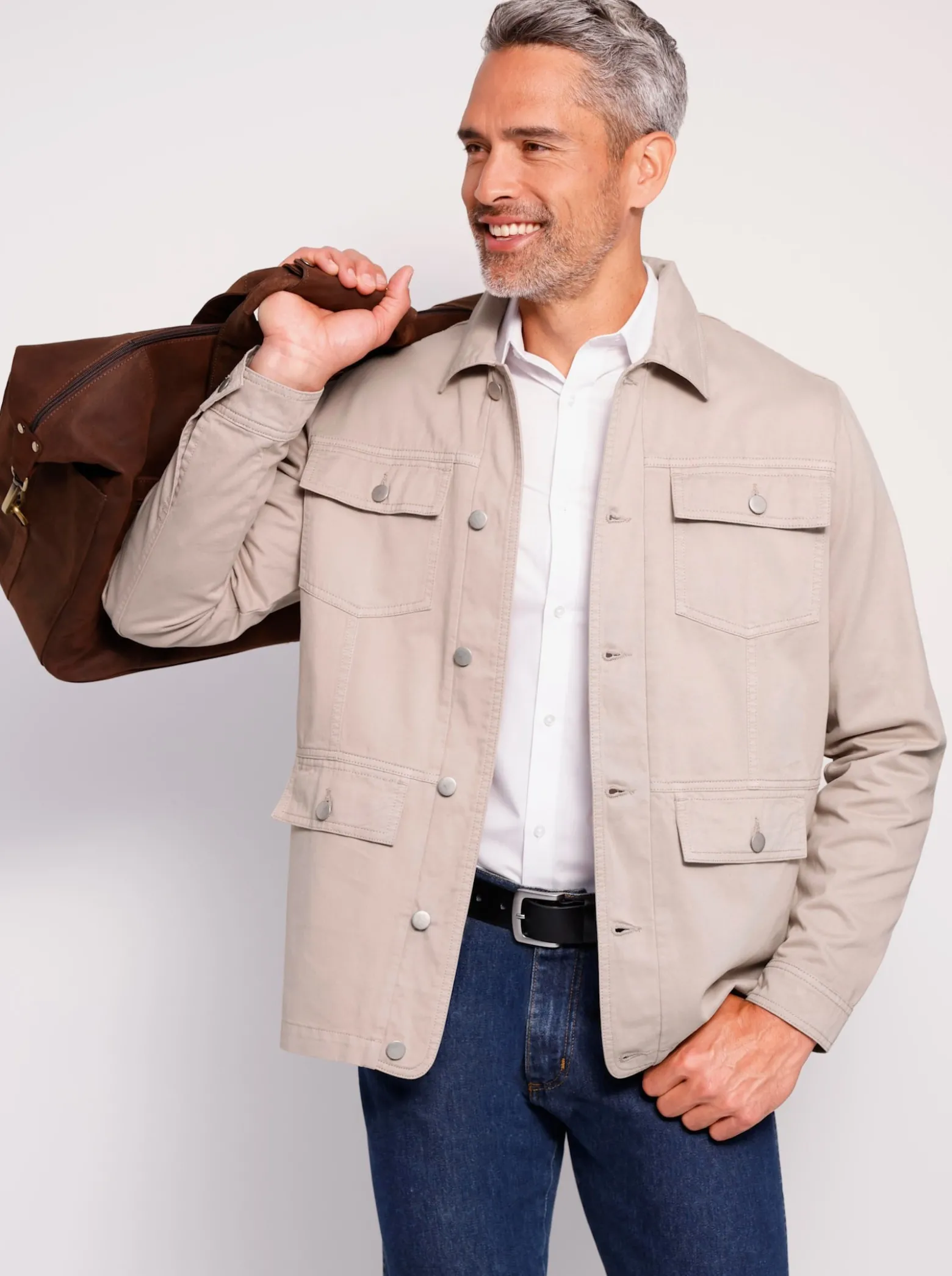 Jacke in Twill-Qualität