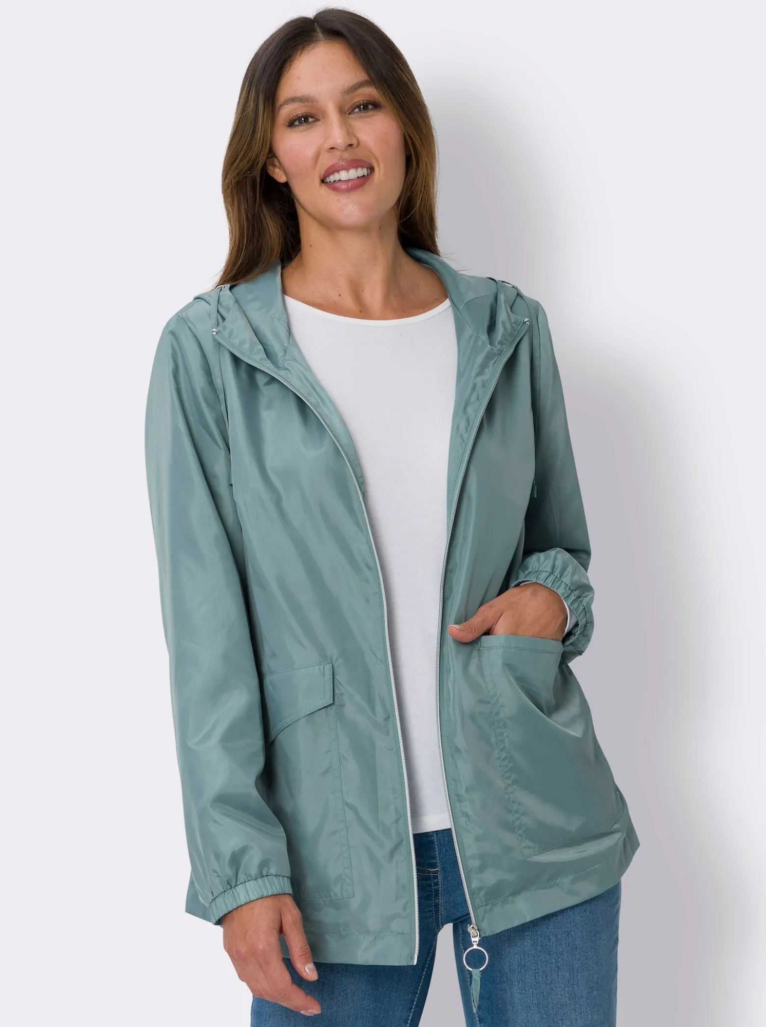 Jacke mit aufgesetzten Taschen, gefüttert