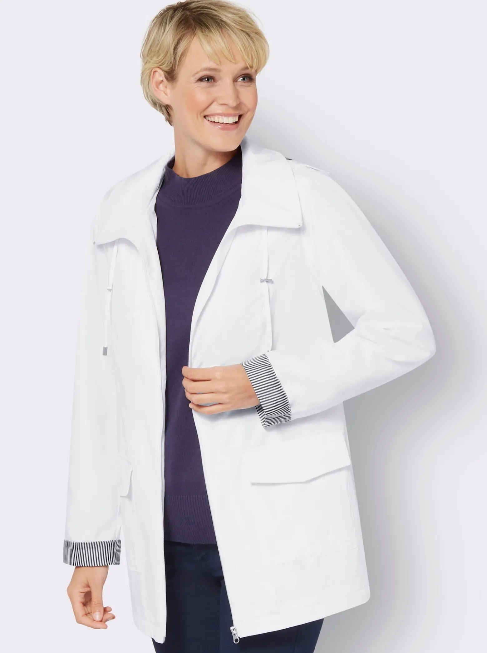 Jacke mit fixiertem Ärmel-Aufschlag