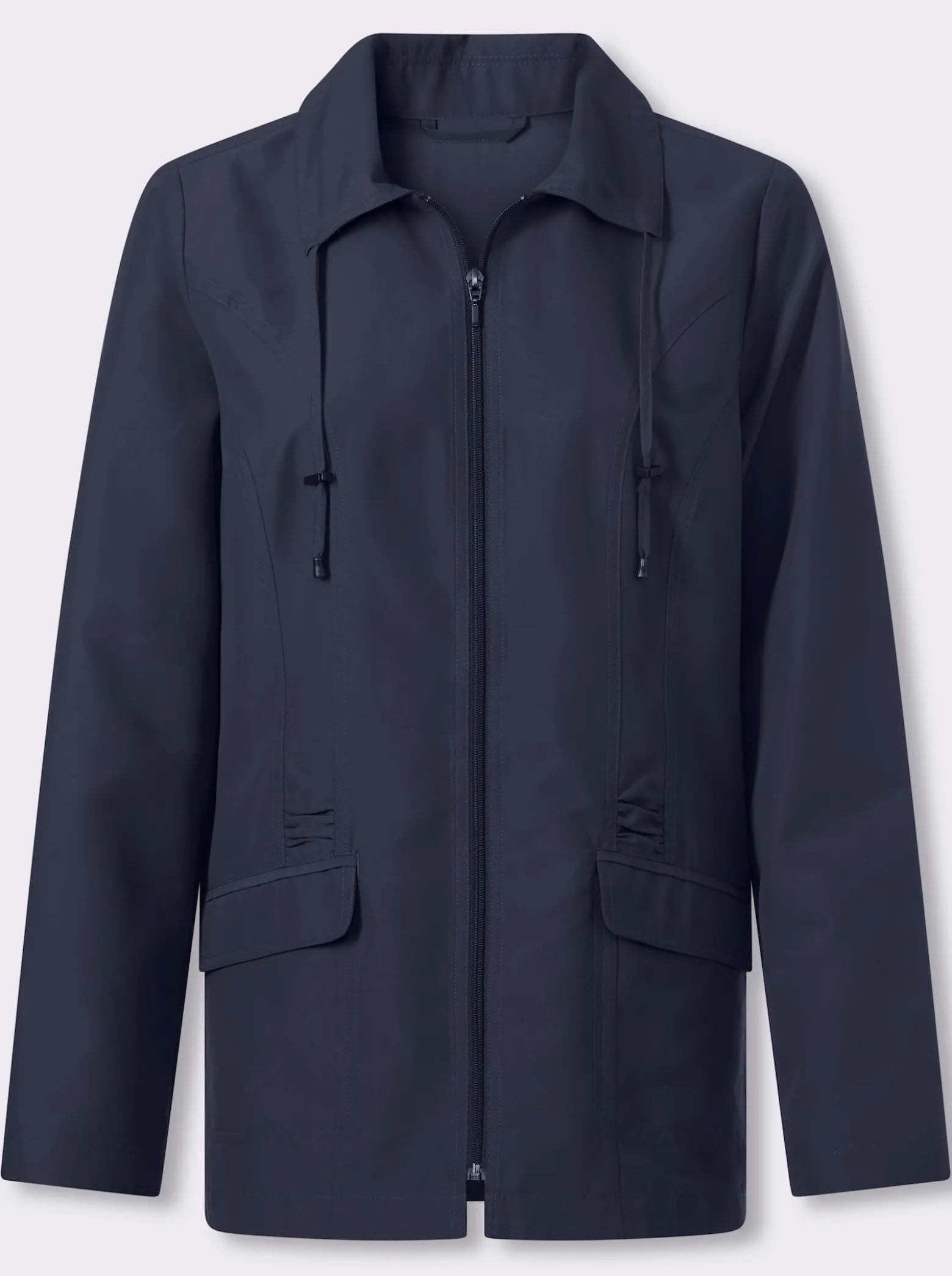 Jacke mit Raffungen im Vorderteil