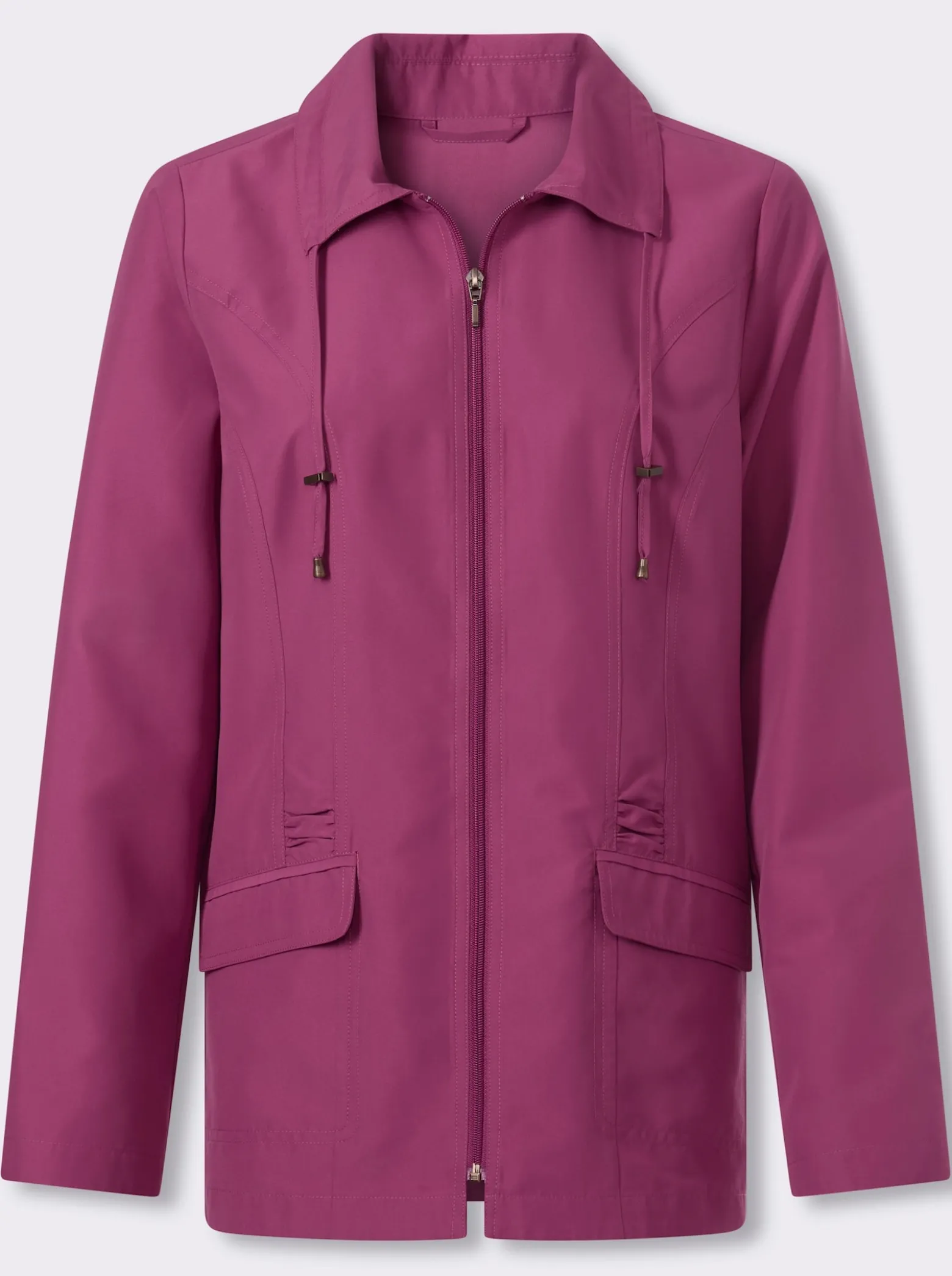 Jacke mit Raffungen im Vorderteil