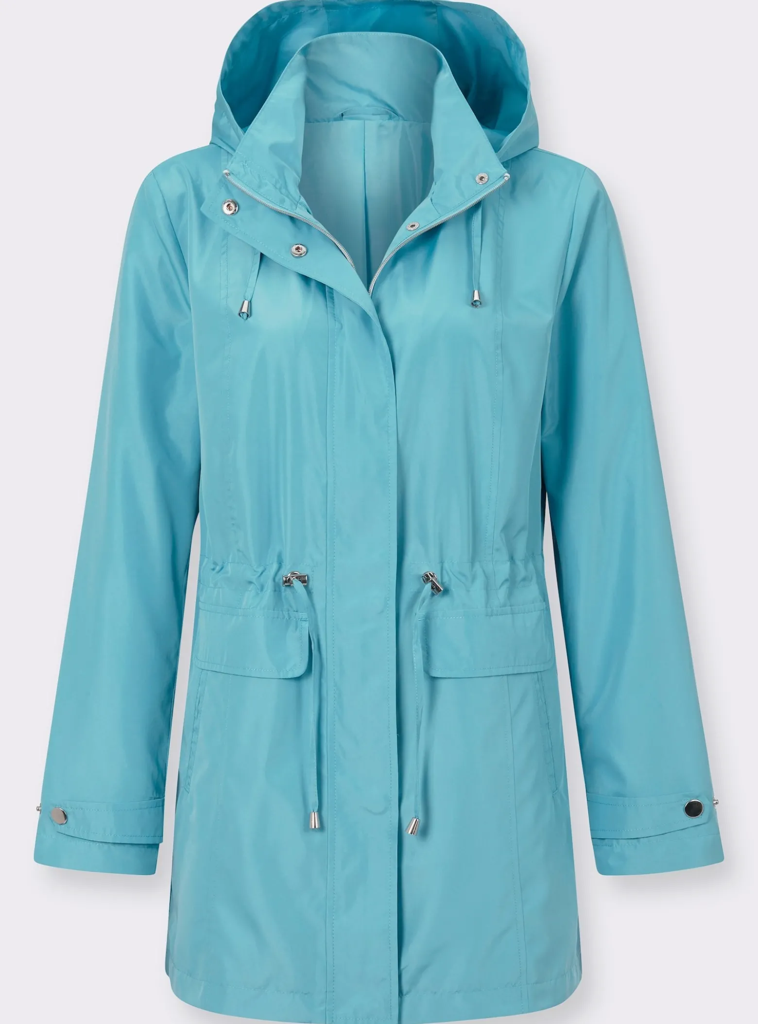 Jacke mit regulierbarer Kapuze und Taille