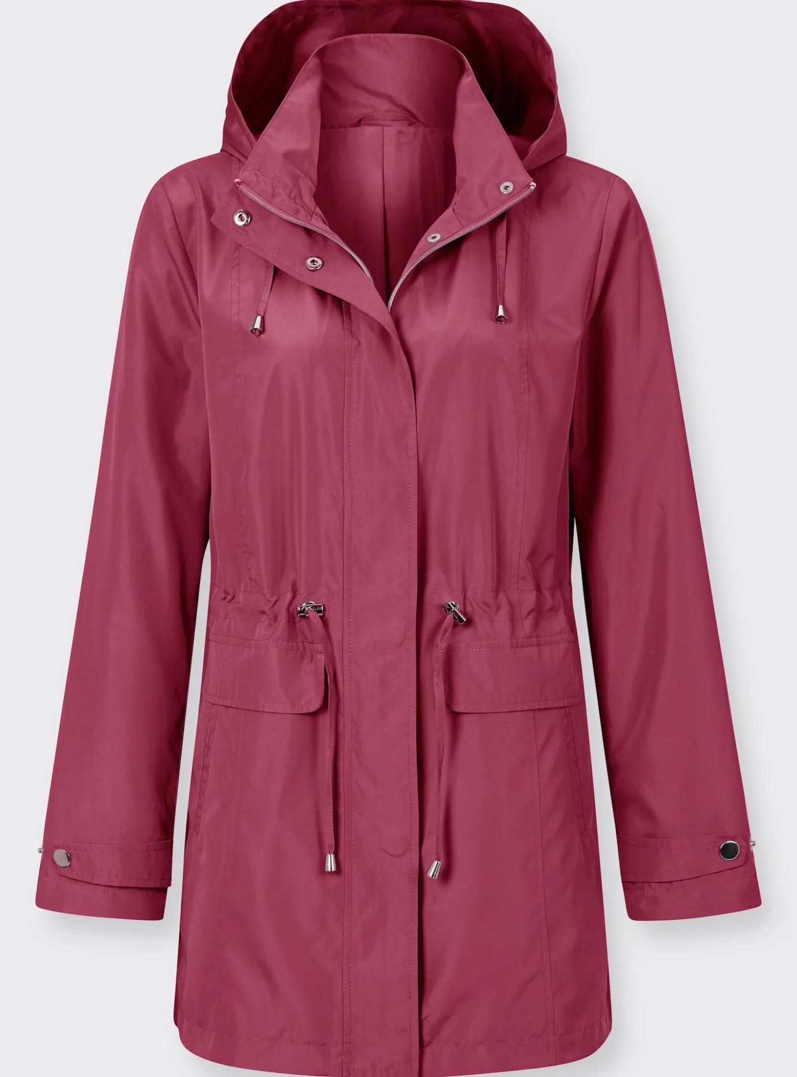 Jacke mit regulierbarer Kapuze und Taille