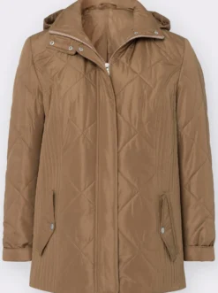Jacke mit Rippbündchen als Windschutz