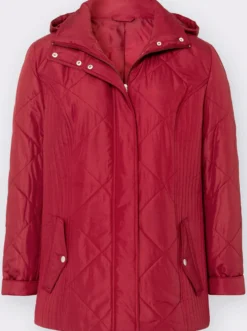 Jacke mit Rippbündchen als Windschutz