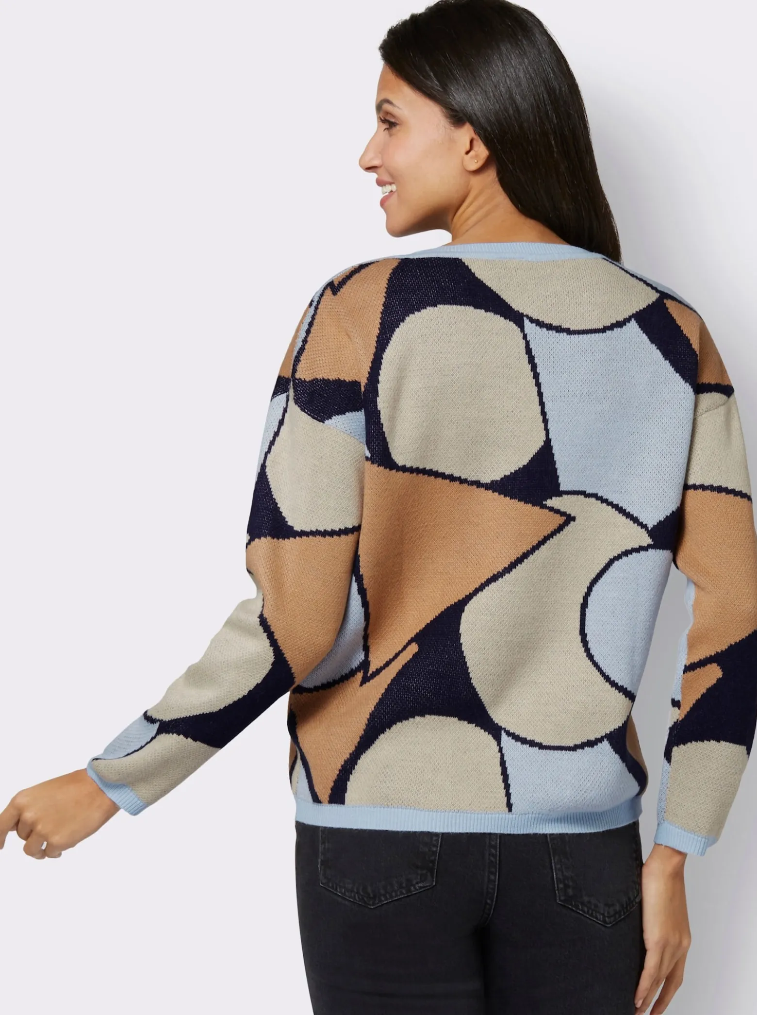 Jacquard-Pullover im Grafik-Dessin