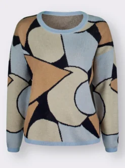 Jacquard-Pullover im Grafik-Dessin