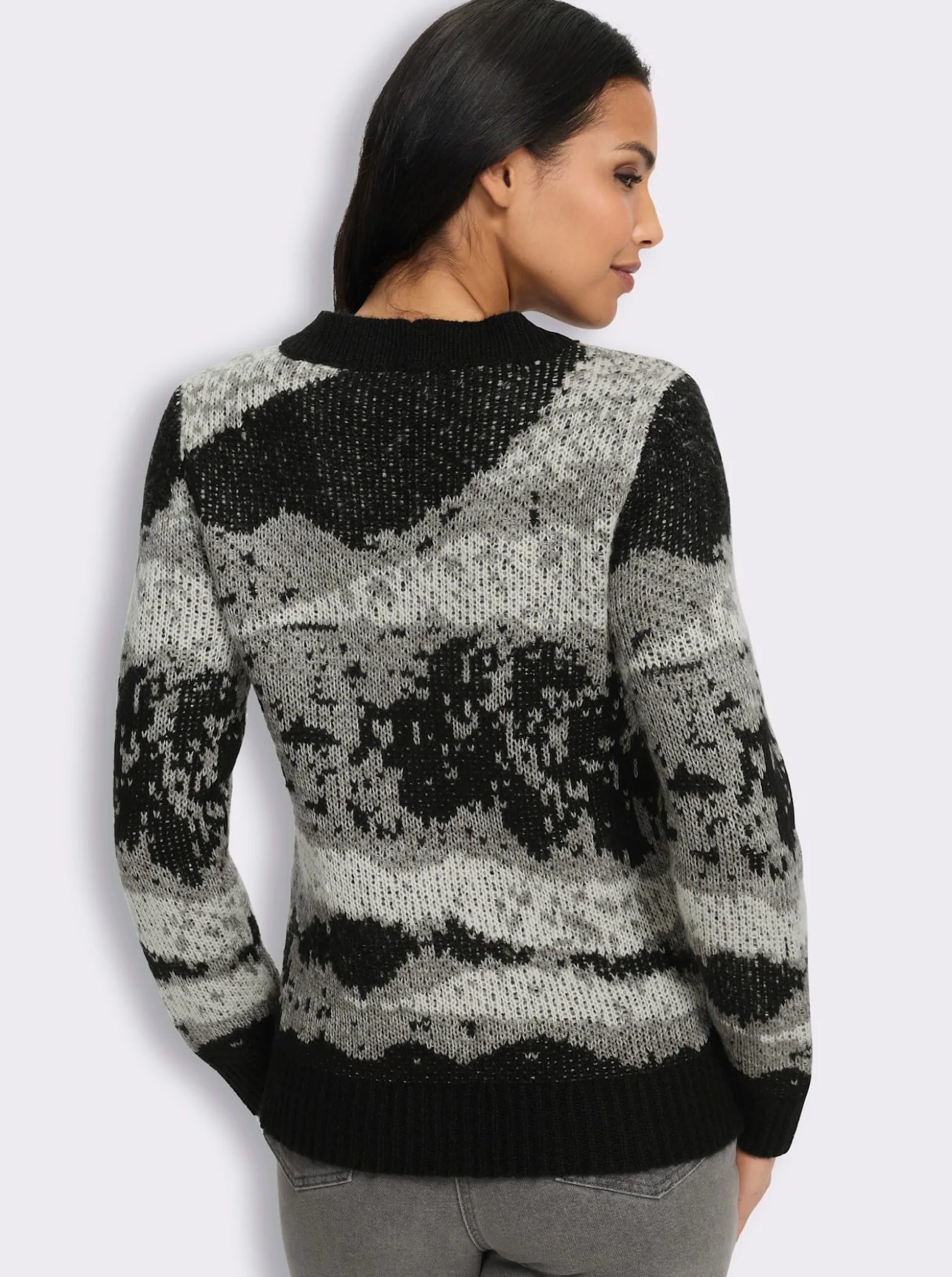Jacquardpullover in flauschiger Qualität