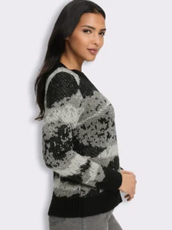 Jacquardpullover in flauschiger Qualität