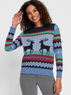 Jacquard-Pullover in Norweger-Optik