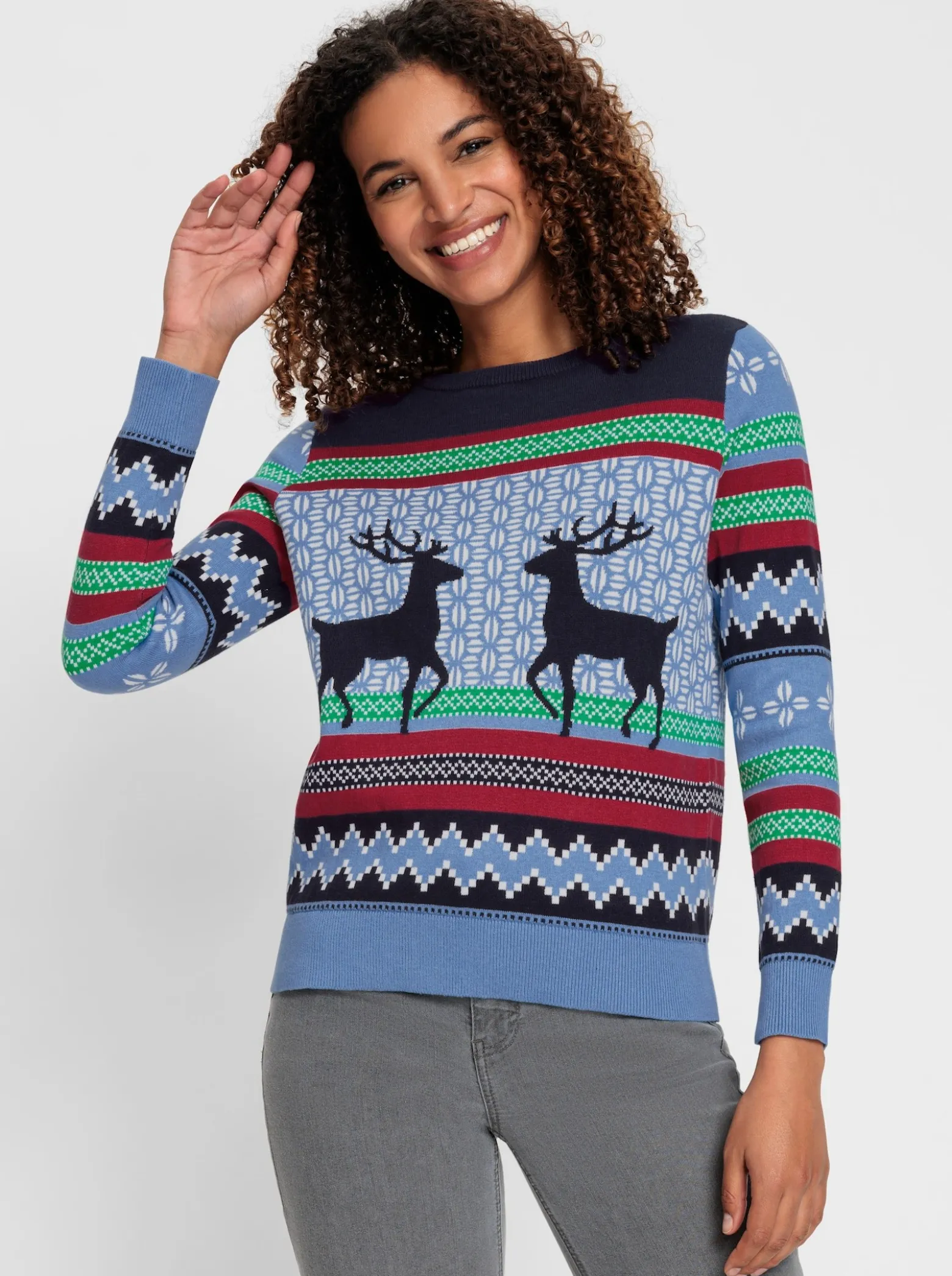 Jacquard-Pullover in Norweger-Optik