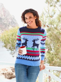 Jacquard-Pullover in Norweger-Optik