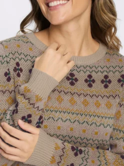 Jacquard-Pullover mit gerippten Abschlüssen