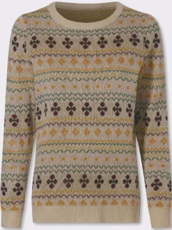 Jacquard-Pullover mit gerippten Abschlüssen