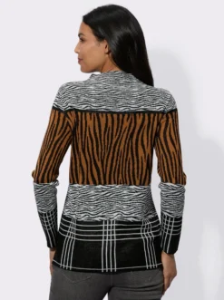 Jacquard-Pullover mit Kelchkragen