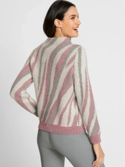 Jacquardpullover mit Kelchkragen