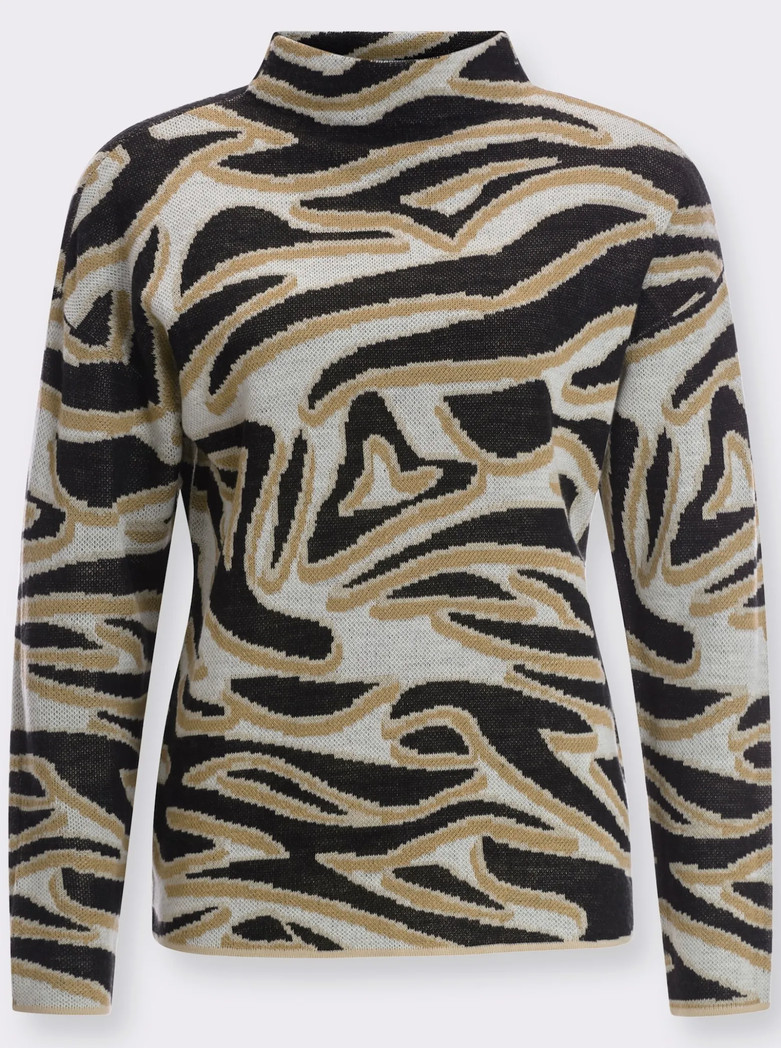 Jacquard-Pullover mit Kelchkragen