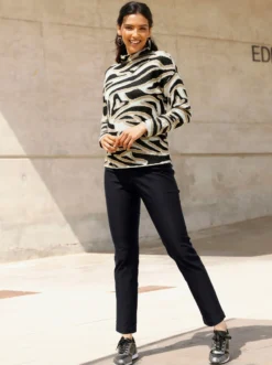 Jacquard-Pullover mit Kelchkragen