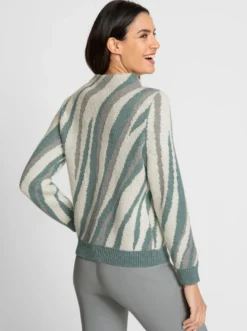 Jacquardpullover mit Kelchkragen