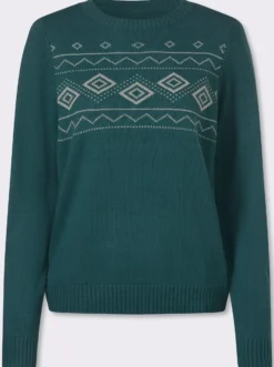 Jacquard-Pullover mit platziertem Muster