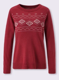 Jacquard-Pullover mit platziertem Muster