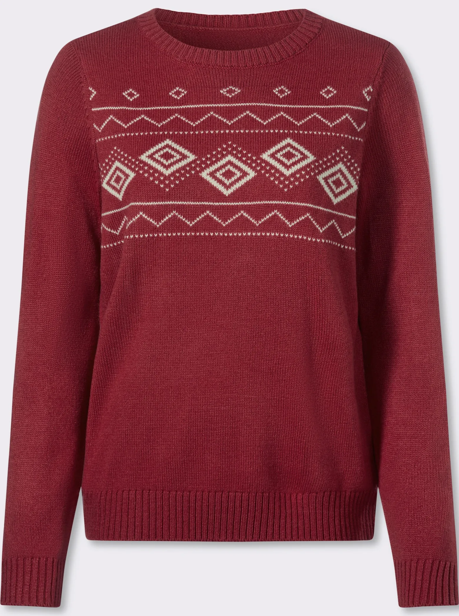 Jacquard-Pullover mit platziertem Muster