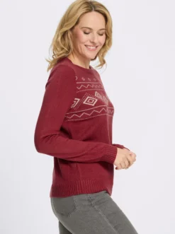 Jacquard-Pullover mit platziertem Muster