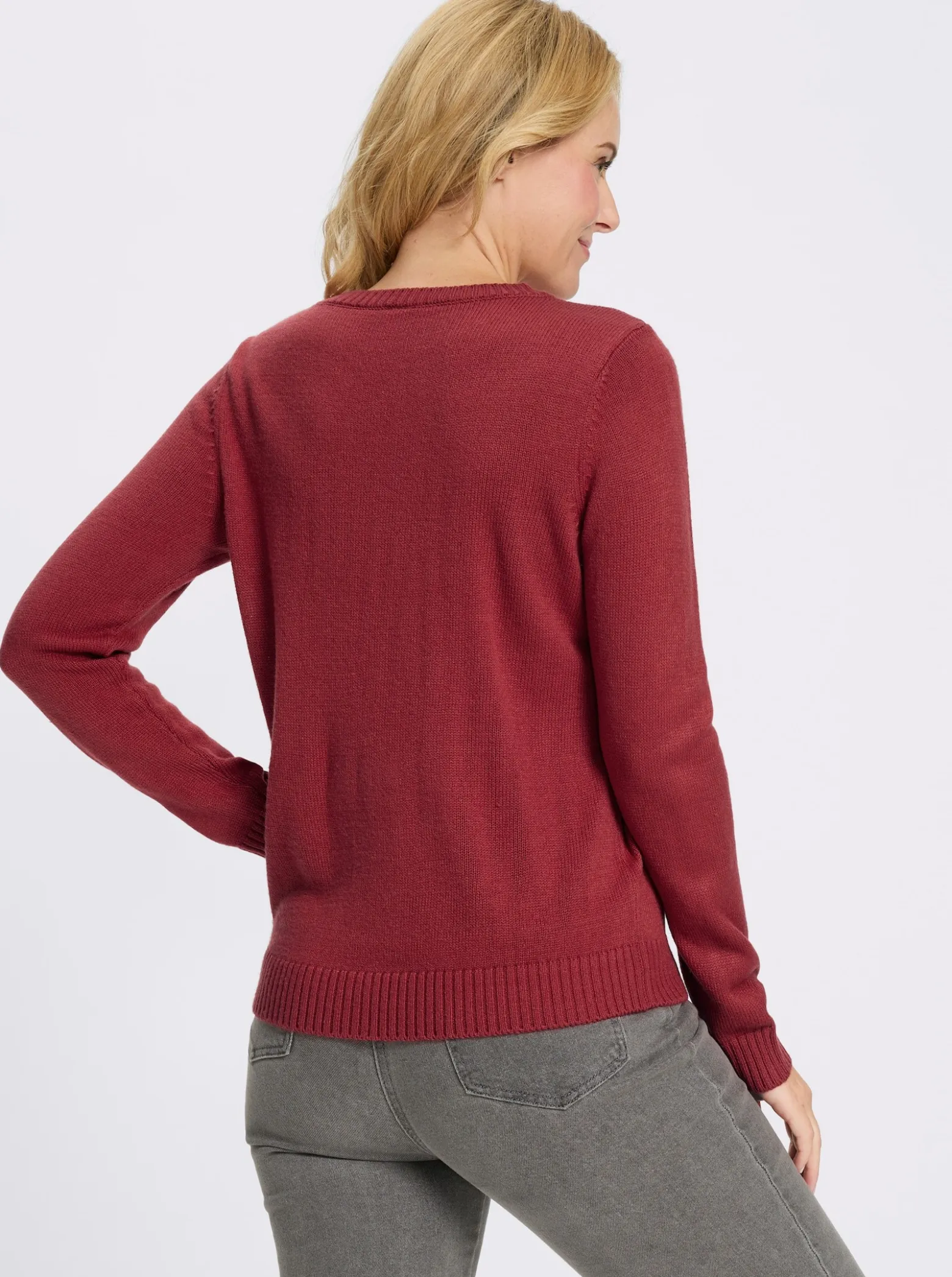 Jacquard-Pullover mit platziertem Muster