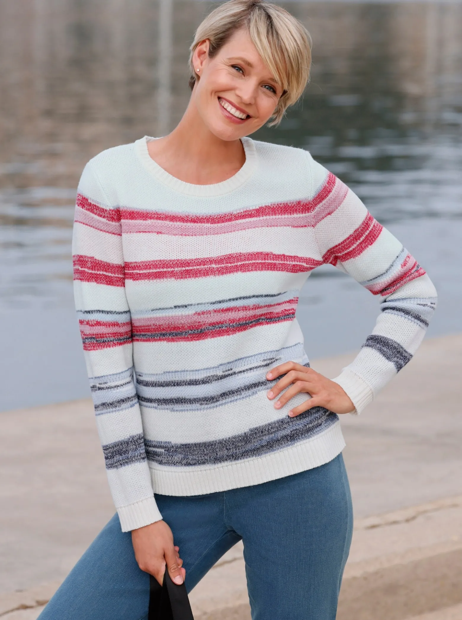 Jacquard-Pullover mit Ringel-Muster