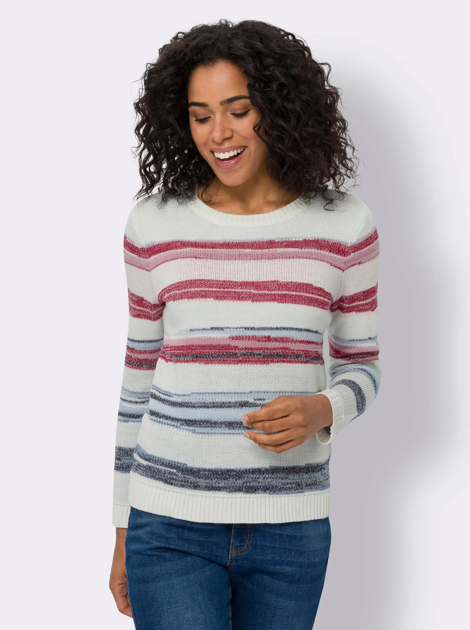 Jacquard-Pullover mit Ringel-Muster