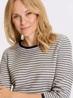 Jacquard-Pullover mit 3/4-Ärmeln